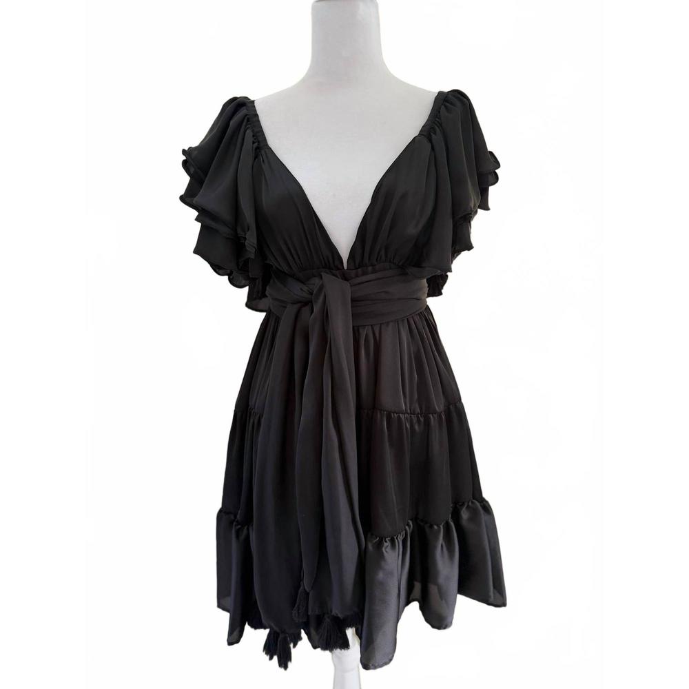 NEW ERIKA PEÑA women's valeria short dress in black